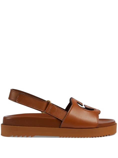 gucci brown leather sandals|latest style for Gucci sandals.